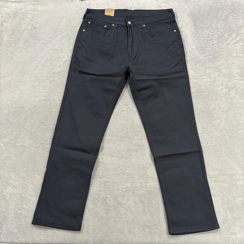 NWT Levi's 505 Jeans Men's 36x32 Straight Mid Rise Premium Soft Twill Navy Blue